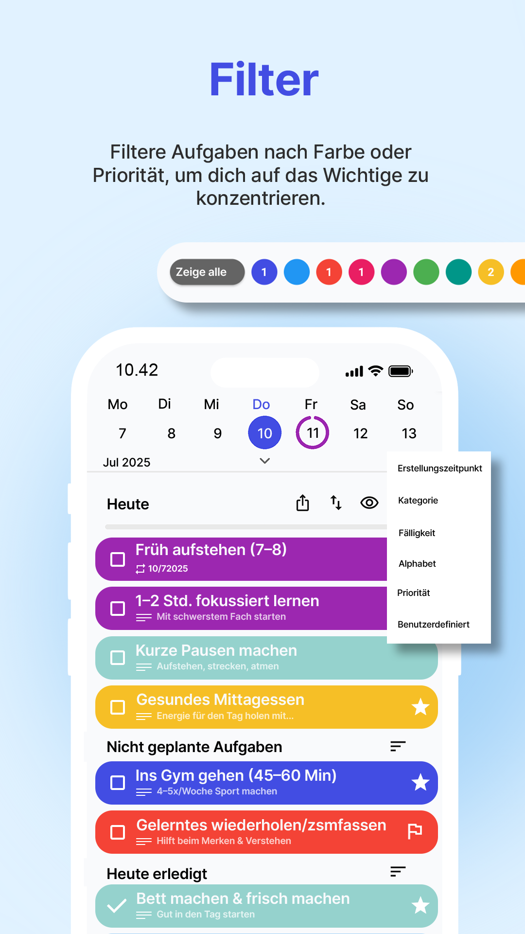 DoDay Ansicht: Fortschritt